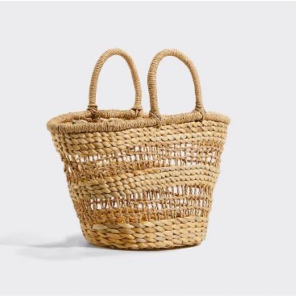 Oysho Hand-woven Basket Bag Maise Leaf